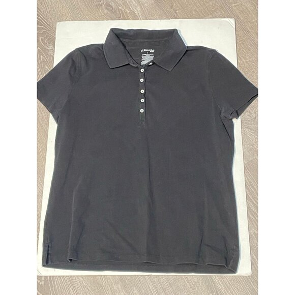 St. John's Bay Tops - St. John's Bay polo shirt womens large short sleeve black